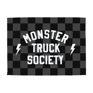 Monster Truck Society Banner - Hunny Prints x @jassn2 {Grey + Black Check}
