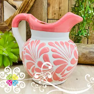 Pink Espiga Lechera Small Clay Pitcher - Jarro