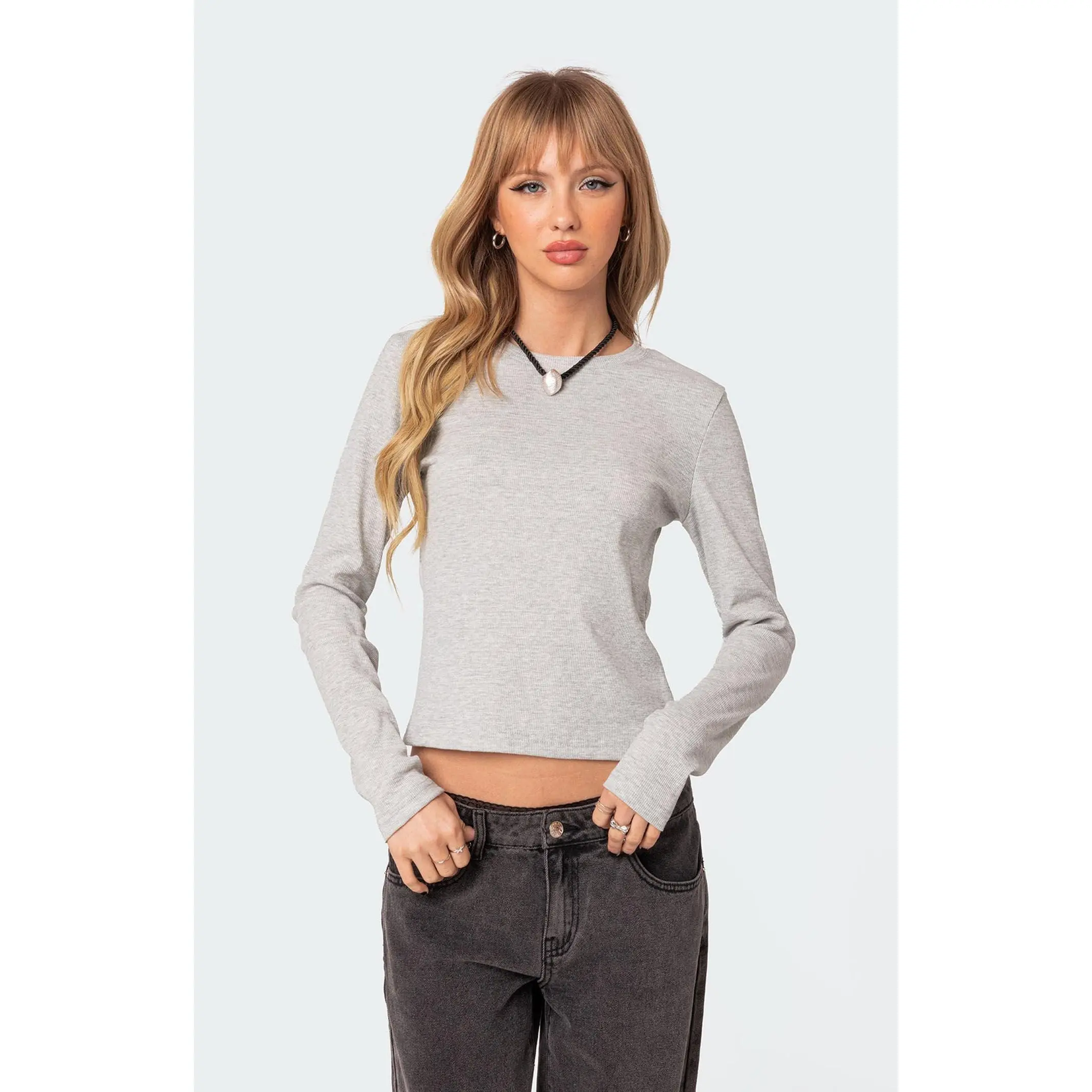 Edikted Women's Marny Long Sleeve Waffle T-Shirt