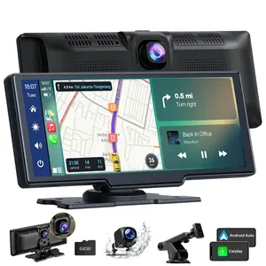 【Valentines】VOLAM 9.26-Inch Wireless CarPlay Vehicle-mounted Screen Compatible with Android Auto Dual-Channel Dash Cam Front 2.5K + Rear 1080P Recording Screen Mirroring Video Playback Backup Assistance Split-Screen Apps Voice Control
