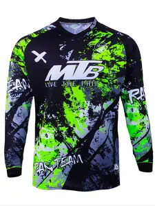 Men's Regular Fit Long Sleeve Cycle Jersey, Sports Jersey, Breathable Quick Drying Cycling Top, Cycling Shirt, Casual Sporty Top for Off-Road Bicycle Racing