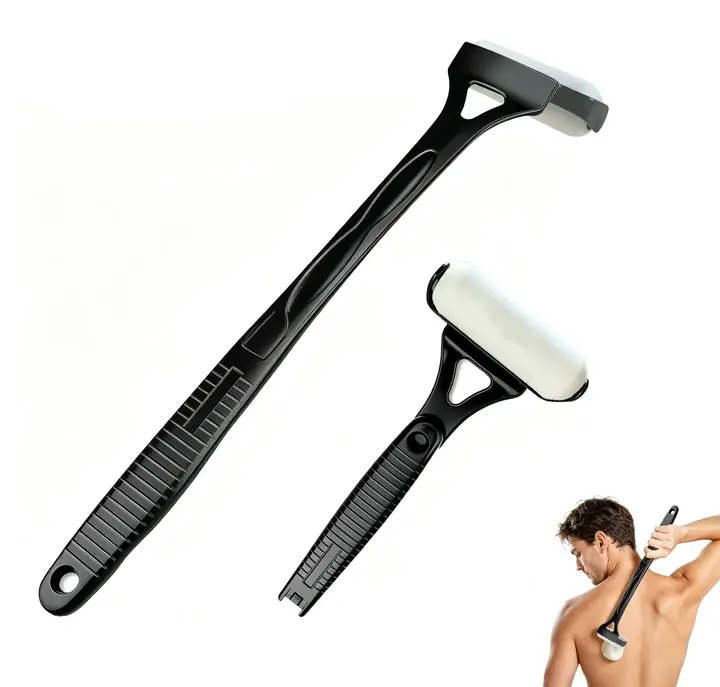 Back Lotion Applicator Tool - Long Handle with Foldable Roller, Extendable up to 18", for Skin Cream, Sunscreen, Oils, Easy-to-Use Bath Accessory