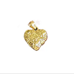 Nugget Heart Pendant 14k Gold - Elegant Heart-Shaped Design for Everyday Wear
