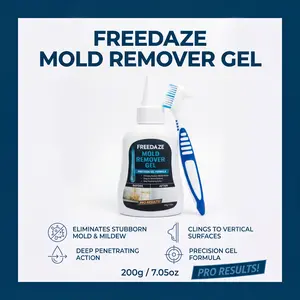 FREEDAZE Mold Remover Gel (200g) - Apply, Wait & Wipe for Tile Grout, Silicone, Shower Caulk & Washing Machine Seals | FREE Grout Brush Included