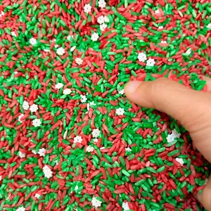 Christmas Sensory Bin Filler 2LB | Non -Toxic, Taste-Safe Colored Rice for Toddlers | Holiday Sensory Play Material for Kids | Montessori Christmas Activity
