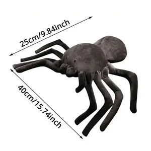 Cuddle the Creepy: Giant Black Spider Plush Pillow