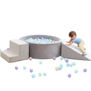35.4" Baby Ball Pit for Toddlers with Foam Climbing Blocks, 3-Piece Toddler Climbing Toys Indoor, Climbing Toys for Toddlers 1-3 Inside, Soft Play Set for Kids (Ball Pit, Stair, Slope)