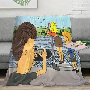Beavis and Butt - Head flannel blanket, Throw Blanket, a delicate all-season single product, can be laid and covered for practical convenience, enhancing home comfort, and is the most suitable gift for Thanksgiving.