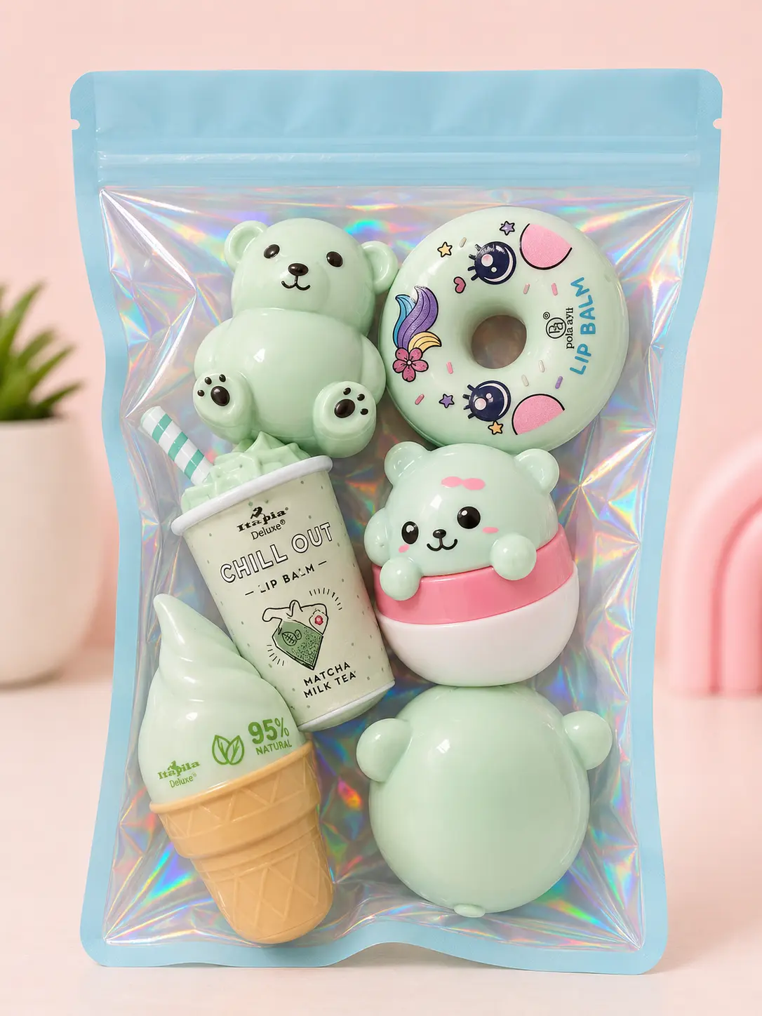 Creamy Moisturizing Lip Balm Bin - Assorted Colorful Designs for Everyday Use