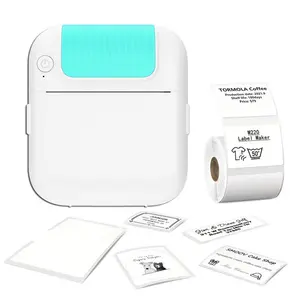 USB Powered Portable Thermal Printer for Image Photos Labels , 1 Count Mini Label Printer with 5 Rolls Labels, Mini Label Printer for Home Office, Thermal Label Maker