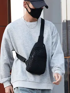 Men's Casual Plain Multi-pocket Chest Bag, Fashionable Large Capacity Sling Bag for Daily & Outdoor Use, Casual Trendy Versatile High-quality Daily Commuting Bag, Casual Waist Bag, Casual Bum Bag, Fashion Waist Packs