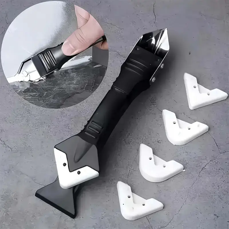 Silicone Caulk Removal Tool, Stainless Steel Scraper for Bathroom Kitchen Floor Window Sink Joints, Gap Filling Sealing Knife