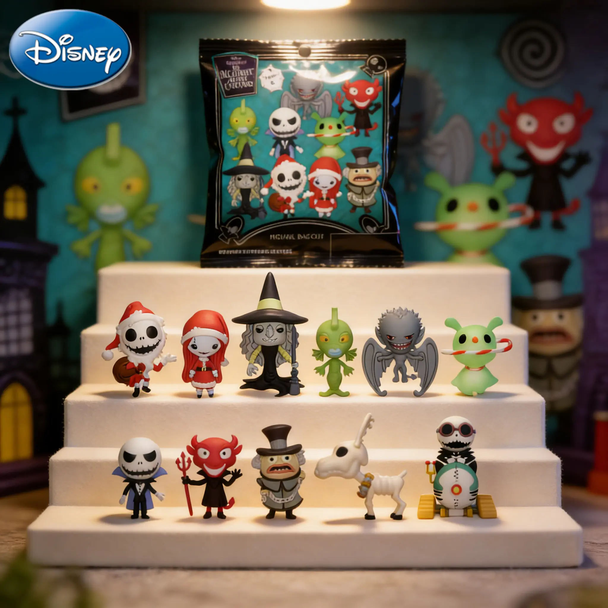 Disney The Nightmare Before Christmas 3D Keychain Blind Bag 1PC Officially Licensed Mystery Anime Figure Keyring PVC Blind Box Backpack Charm Perfect for Collectors