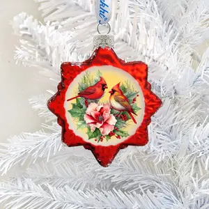 Designocracy 776029 3 x 2 in. Christmas Wreath Mercury Glass Ornaments Christmas Decor