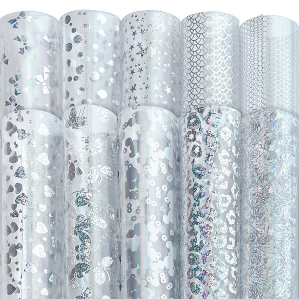 10 Sheets Glitter PVC Waterproof Faux Leather Sheets, 8x12 Inches. Perfect for DIY Cosmetic Bags, Hair Accessories, Handbags, Keychains Crafts Materials, US Inventory