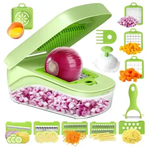 🧅 Meal prep cheat code unlocked. Multifunctional Vegetable Chopper | Onion Dicer with Container, Food Mandoline Slicer, Kitchen Veggie Cutter, Meal Prep Gadgets (Multi-Blade Set)