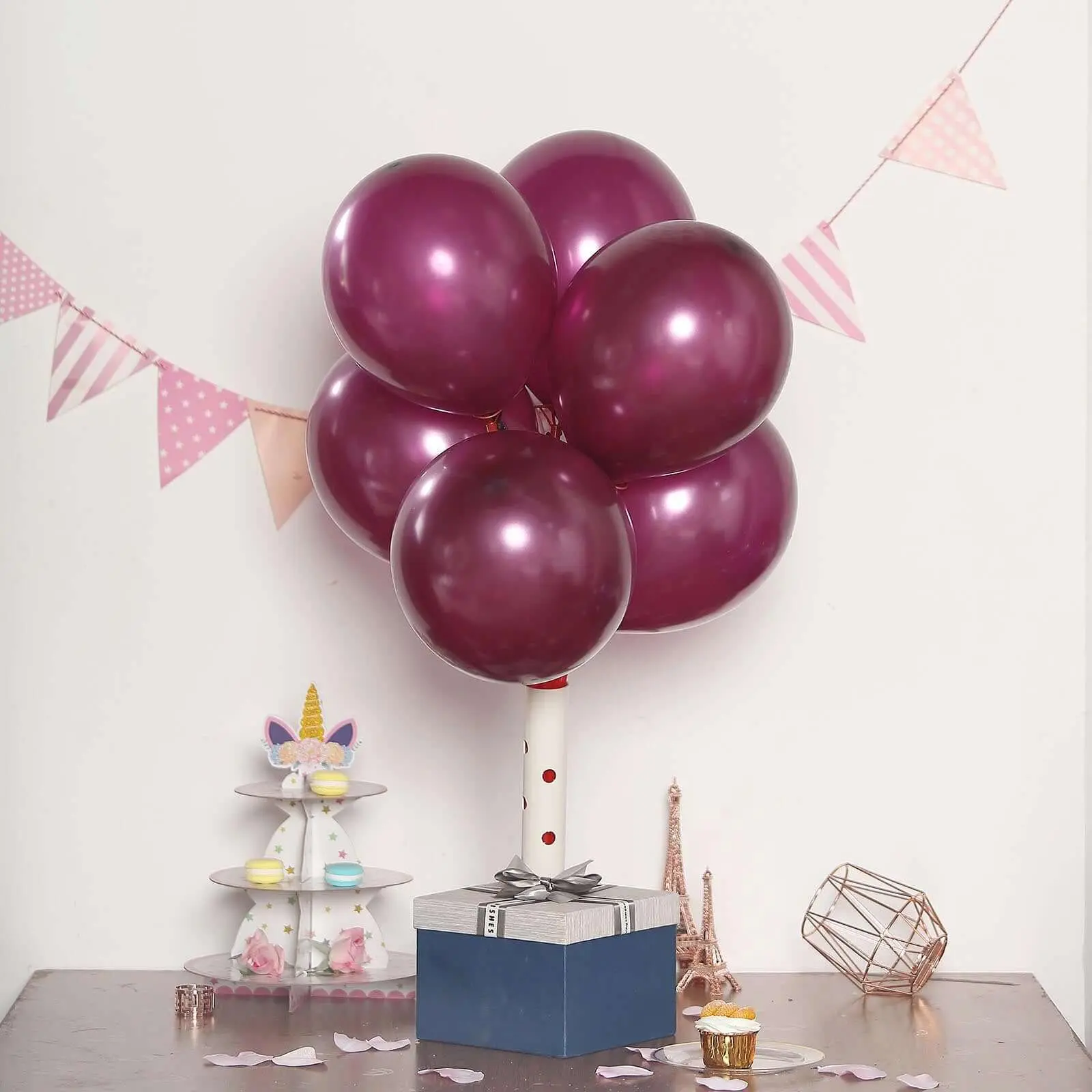 12-Inch Shiny Pearl Eggplant Latex Balloons, 25-Pack (Helium/Air Inflatable) - Festive Party Supplies for Decor, Baby Shower, Birthday (Choking Hazard Note)