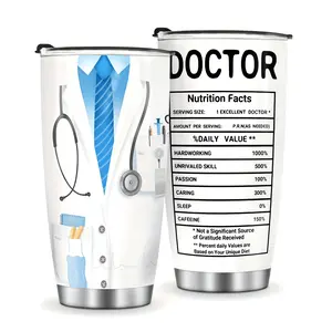 1pc Doctor Gift Tumbler For Men Tumbler Cup Travel Coffee Mug 20oz Doctor's Day Gift For Male Women Coworker Doctor Christmas Birthday Retirement Appreciation Presents For Doctors Graduation Gifts For Medicine Student Drinkware Flasks