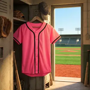 Kids Baseball Jersey Button Down Hip Hop Personalized Sport T-Shirts Tops for Boys Girls Toddler 2T-12Y - Casual Button Down Shirt Youth Baseball Uniform Style Comfortable Breathable Cotton Blend Tee Perfect for Sports Play Practice Daily Wear