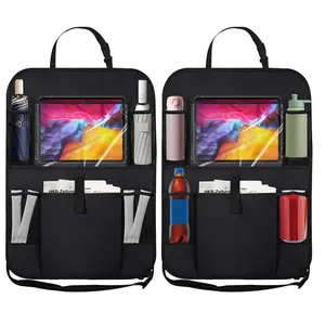 Car Backrest Organizer | Car Seat Backrest Protector with Storage Bag and Transparent Tablet Stand | Car Storage Oxford Cloth Interior Storage Box Car Multi functional Storage with Automotive Supplies Car Accessories