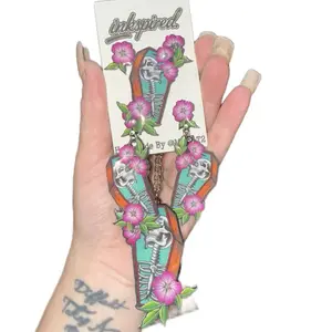 Handmade INKSPIRED Limited Edition “Deadly” tattoo flash Inspired Matching Earring Accessory Set by tattoo artist @miztat2