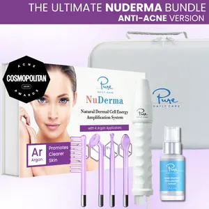 NuDerma Standard Complete High Frequency Bundle – Anti-Acne Wand for Blemishes & Breakouts
