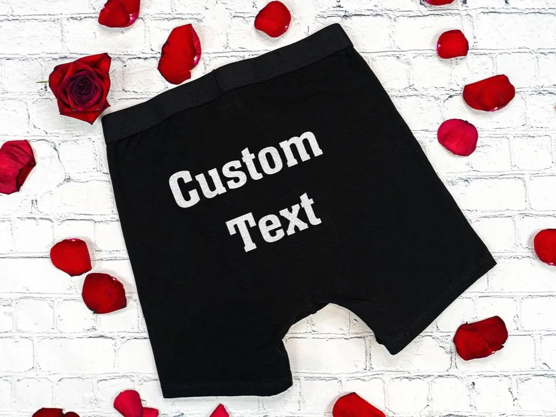 Personalized Boxers for Men - Custom Boxer Gift for Boyfriend, Valentines Gift for Husband, Funny Personalized Briefs, Menswear Briefs,Cotton Underwear