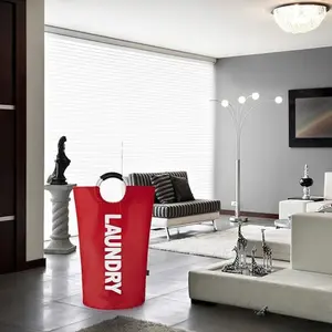 90L Laundry Basket Waterproof Laundry Hamper, Laundry Bag with Padded Handles, Clothes Hamper Stands Up Well, Collapsible Laundry Basket Easy Storage