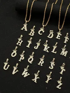 Women's Elegant Stainless Steel Pendant Necklace, 26 Letter Alphabet Design, All-Season Jewelry Accessory for Women, Initial Letter Necklace