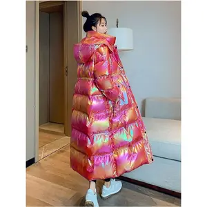 2025 Female Winter Waterproof Long Parkas Cotton Padded Jacket Women Hooded Thick Warm Snow Coat Fashion Oversized Outerwear