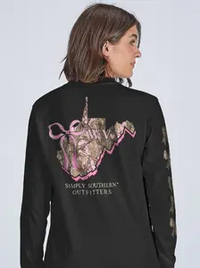 Simply Southern West Virginia Camo Bow Long Sleeve T-Shirt