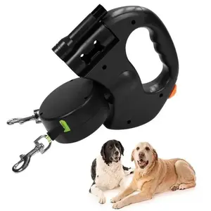 Tangle-Free Dual Dog Leash with 360° Swivel Head – For 2 Small to Medium Dogs (30 lbs), 10ft Retractable Leash, Lightweight Anti-Wear Handle, Dogaccessories,Puppy essentials Anti-Slip Pet Bowl with Cat Ear Design stainless steel dog water bowl