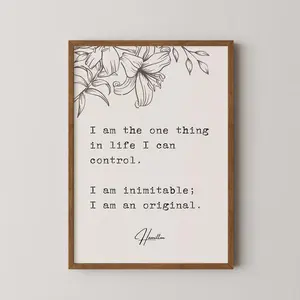 Hamilton I Am The One Thing In Life Vintage Art Poster - Musical Quotes Home Decor Gift