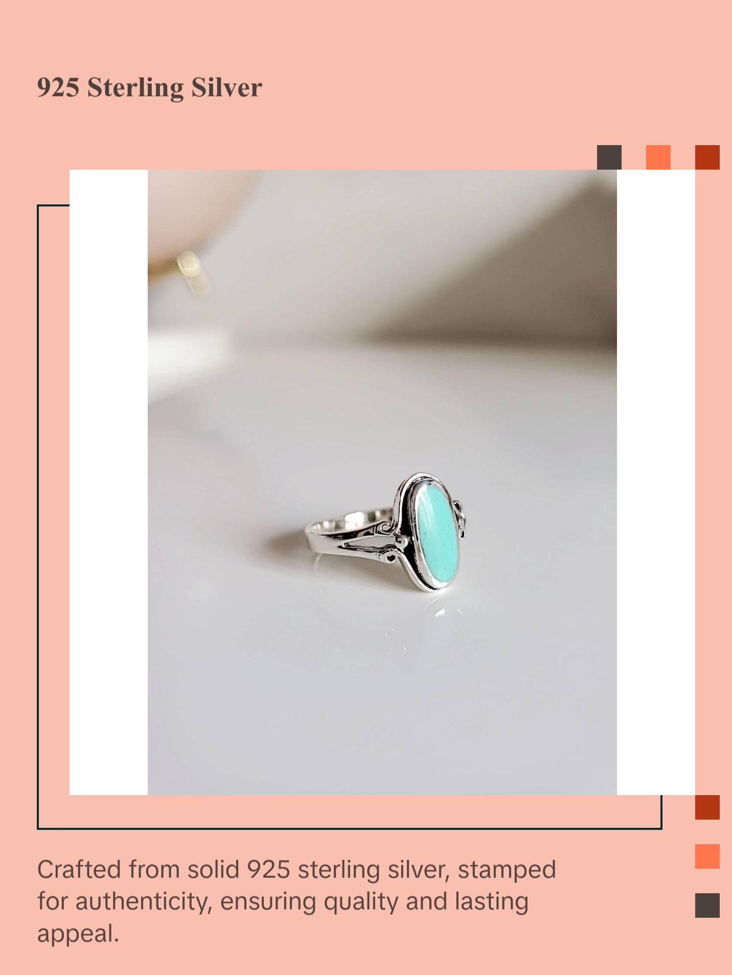 Sterling Silver Oval Turquoise Ring Sterling Silver Oval Turquoise Ring