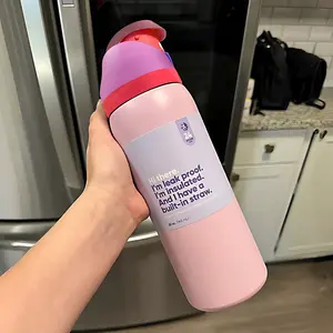 Ow-Angel Food Cake Stainless Steel Water Bottle with Straw for Sports,Travel,and School Sports Water Bottle, 32 oz/945ml, Outdoor sports water bottle-Beautiful appearance - Exquisite craftsmanship,{Beach Essentials/Camping Accessories} Flasks Stylish Mug