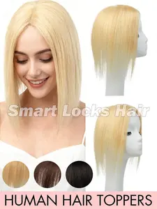 Women's Real Hair Clip, Lightweight No Bangs, 360° 3D Design, Suitable for Sparse Balding, Includes 3 Clips, Dark /natural /gold/silver Color, 8-14 Inches, Hair Topper Clip