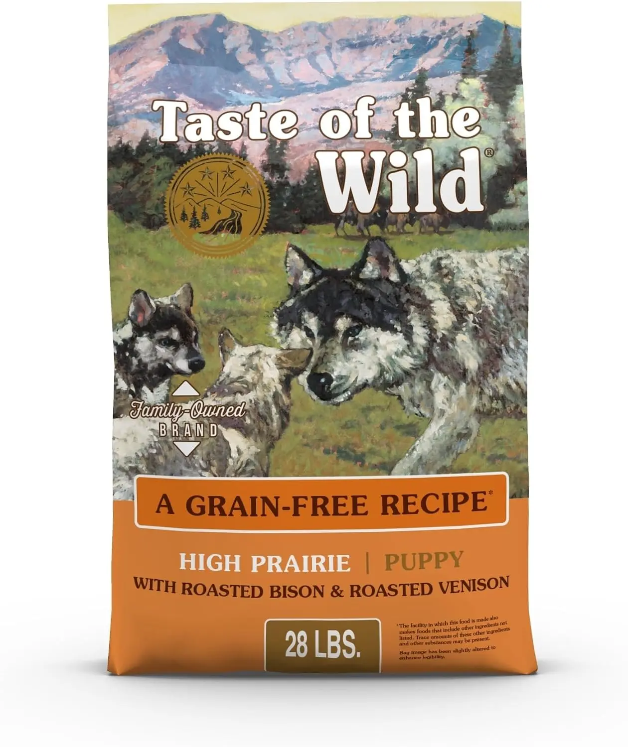 Taste of the Wild High Prairie Grain-Free Dry Dog Food with Roasted Bison and Venison for Puppies 28lb