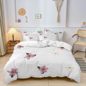 Countryside Floral Print Bedding Set, 3-Piece Sheet + Pillowcases No Filling, Soft Comfortable Design, Perfect for Bedroom and Guests