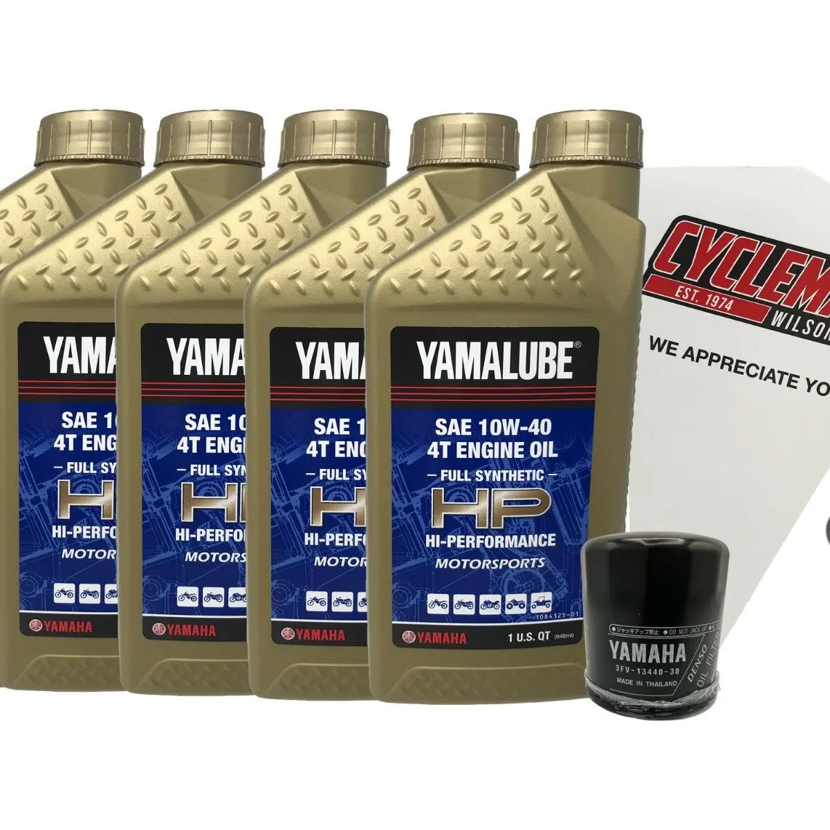 Cyclemax Full Synthetic 10W40 Oil Change Kit fits 2006-2010 Yamaha Stratoliner S