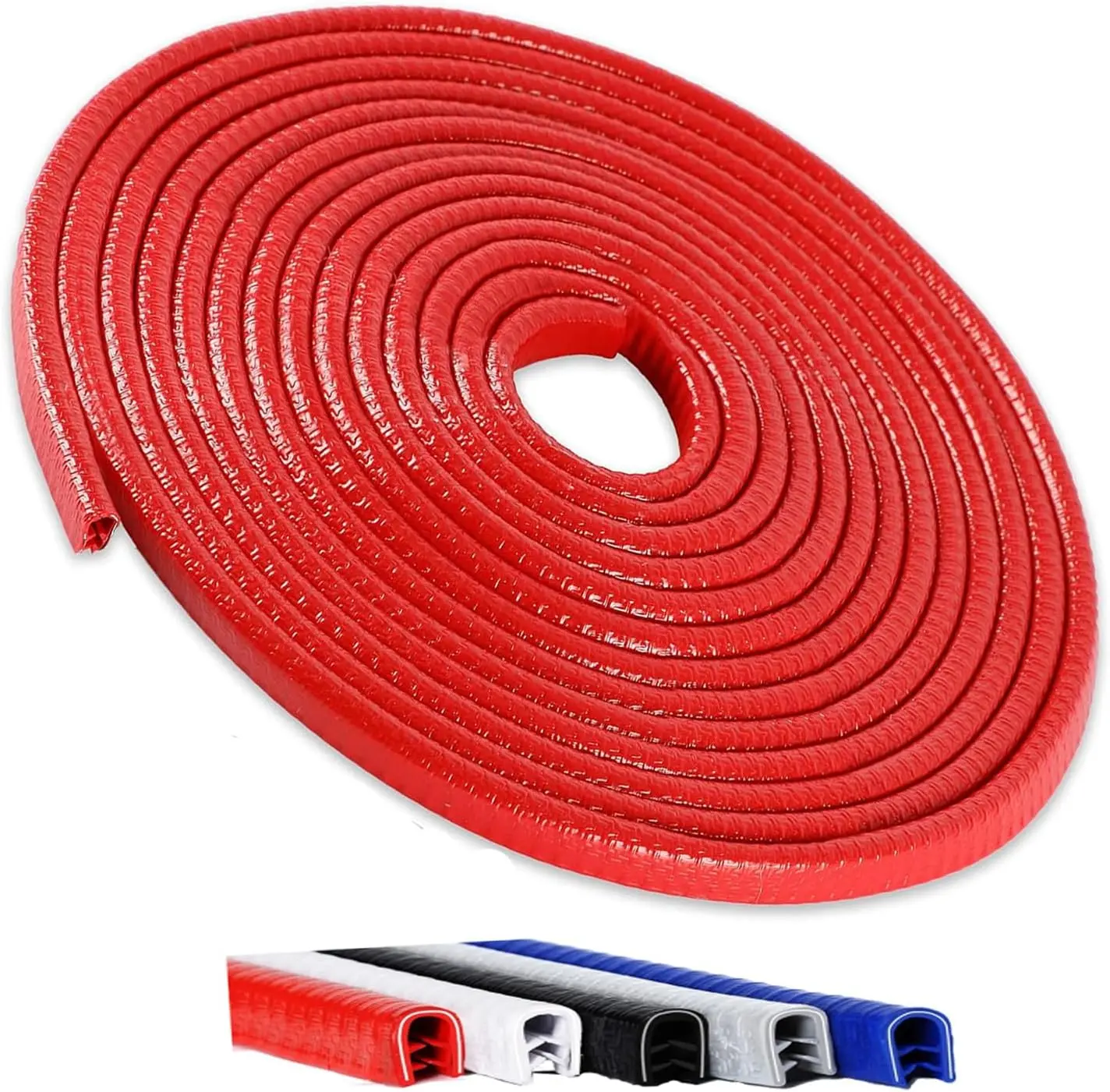 16.5FT(5M) Universal Car Door Edge Protector Guards, No-Glue Required Rubber Seal U Shape Automotive Door Entry Guard, Suitable for Most Cars, SUVs and Trucks (Red), Car Accessory, Auto Accessories Interior
