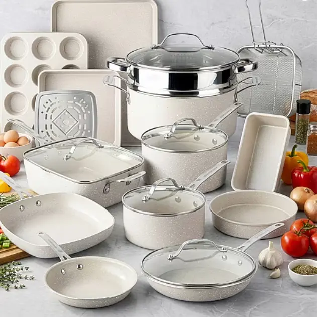 Granitestone 20-Pc Non-Stick Cookware Set  | Complete Pots & Pans Set for Everyday Cooking