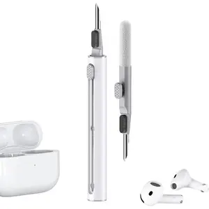 Cleaner Kit for Airpods Pro 1 2 3 4 Series,Multi-Function Cleaning Pen Tool for Earbuds Headphone iPhone Speaker Receiver Electronic Electronic Devices,with Soft Brush Flocking Sponge -White Camera Digital