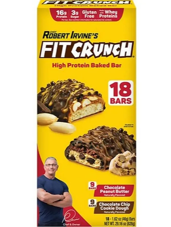Chef Robert Irvine's FITCRUNCH High Protein Baked Bars, Variety Pack, 1.62 oz. 18 ct.
