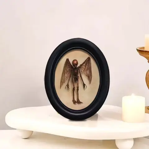 Vintage Art Style Melancholic Spooky Elf Pattern Decorative Room Decor Ornament Home Item Ornaments, Holiday Decor, Festive Decoration, Perfect for Halloween Christmas Thanksgiving Wall Decoration