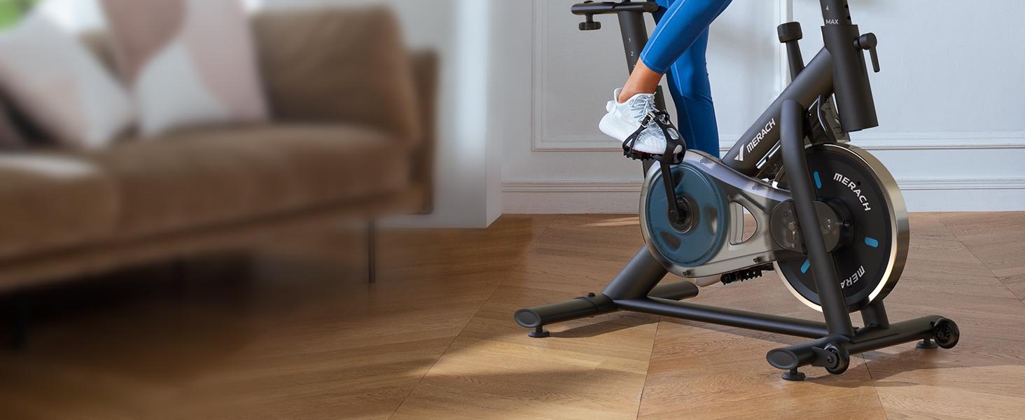 Merach Exercise Bike with New RPM Game Mode for Home Stationary Bike Enhanced Electronic with Holder Silent Belt Drive and Comfortable Seat Cushion for Cardio Workout Exclusive App ,Tablet Mount and Fitness Courses Merach Exercise Bike with New RPM Game Mode for Home Stationary Bike Enhanced Electronic with Holder Silent Belt Drive and Comfortable Seat Cushion for Cardio Workout Exclusive App ,Tablet Mount and Fitness Courses