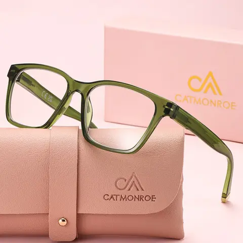 Unisex Anti-Blue Light Reading Glasses, Portable Ultra-Light PC Transparent Square Frame, Fashion Design Multilevel Readers