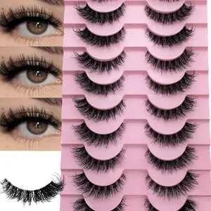 Russian Striped Mink Eyelashes, 3D False Lashes, Dramatic Curled Waterfall Effect, Long & Dense Tail, Perfect for Parties & Events, High Quality Eyelashes