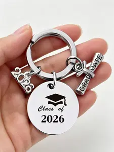2026 Graduation Keychain, Geometric Pattern, Casual Style, Backpack Charm, Party Gift, Friend and Classmate Souvenir