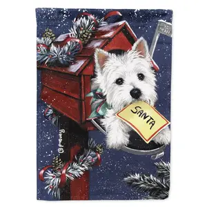 Carolines Treasures  11 x 0.01 x 15 in. Westie Zoes Christmas List Garden Flag, Decorative, Garden Accessories, Santa