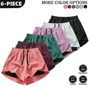 6-Piece Set — 2026 New Women’s Sports Shorts, quick-drying, breathable, anti-exposure